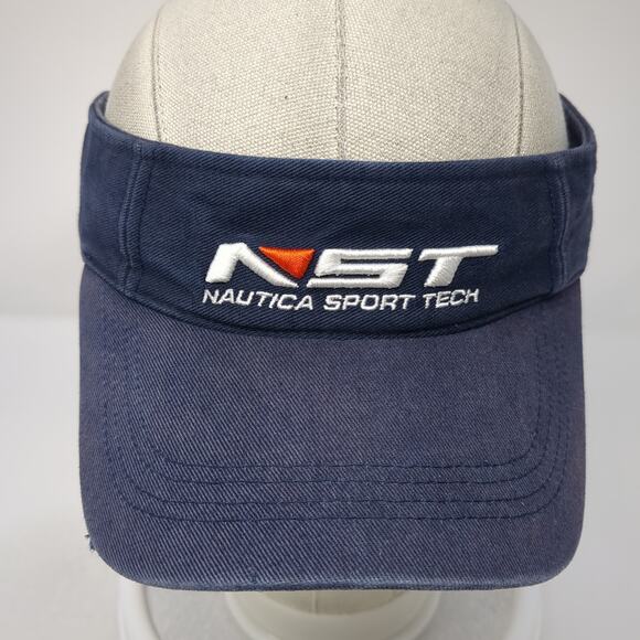 NST Nautica Sport Tech Slideback Visor Hat Blue One Size Embroidered - Picture 2 of 9